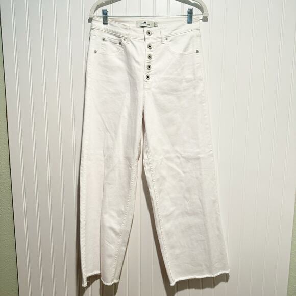Vineyard Vines Denim - Vineyard Vines White High Rise Wide Leg Jeans Button Fly Size 28